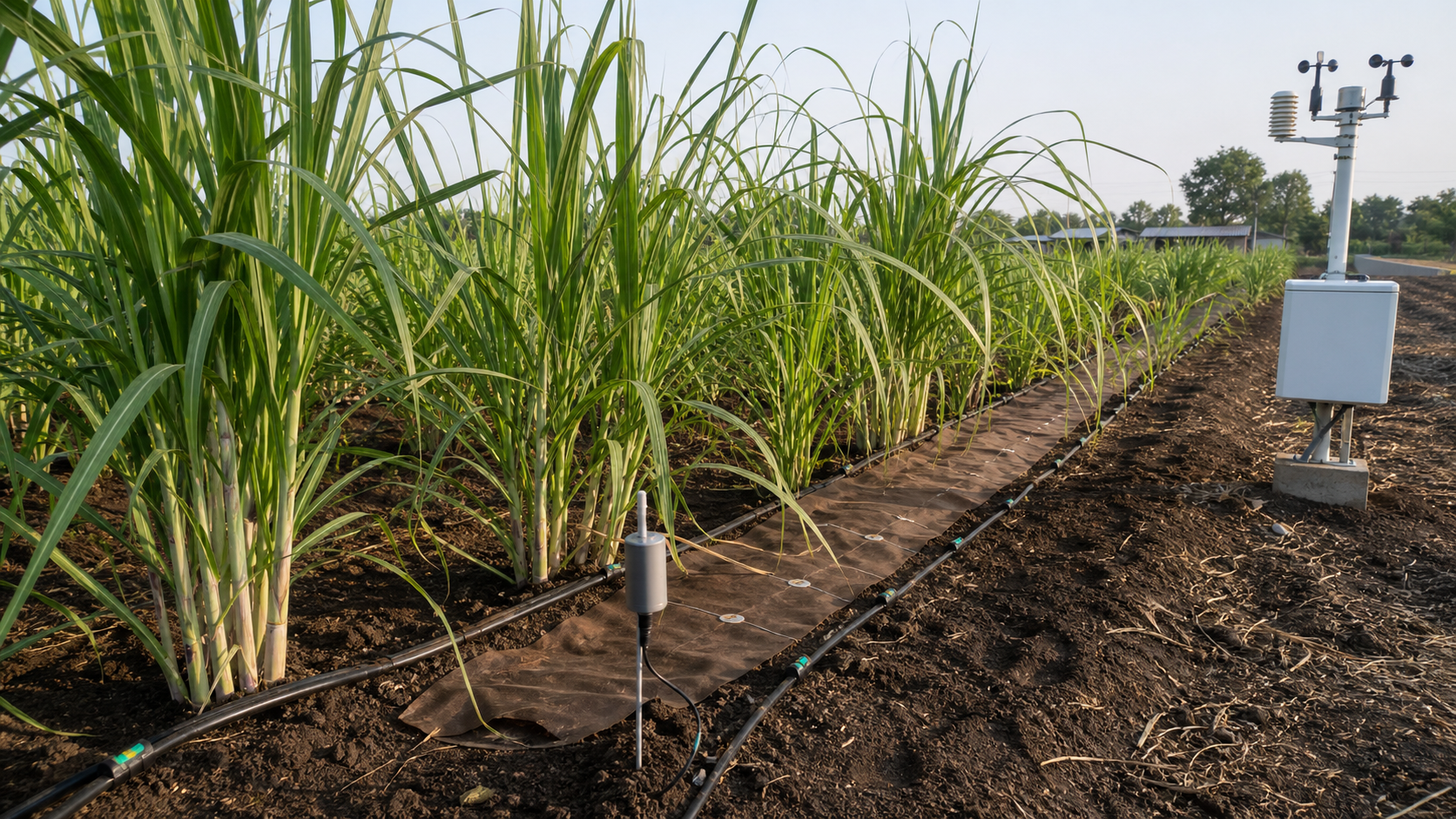 Concept visualization of instrumented sugarcane research plot